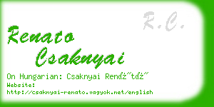 renato csaknyai business card